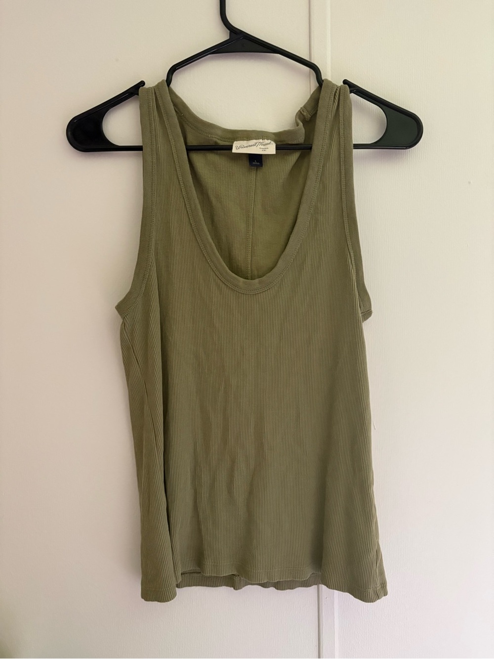 Universal Thread Olive Scoop Neck Ribbed Tank